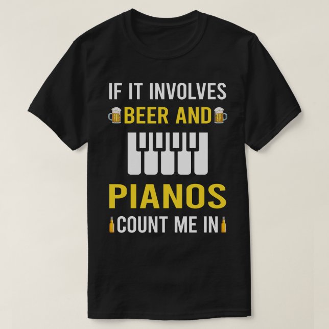 Camiseta Cerveza Y Pianista (Diseño del anverso)