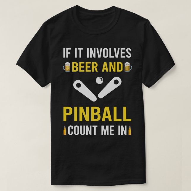 Camiseta Cerveza Y Pinball (Diseño del anverso)