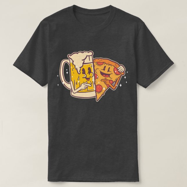 Camiseta Cerveza y pizza, divertida y divertida pizza de me (Diseño del anverso)