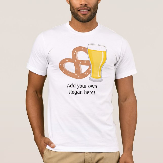 Camiseta Cerveza y Pretzel: lema del Personalizable (Anverso)