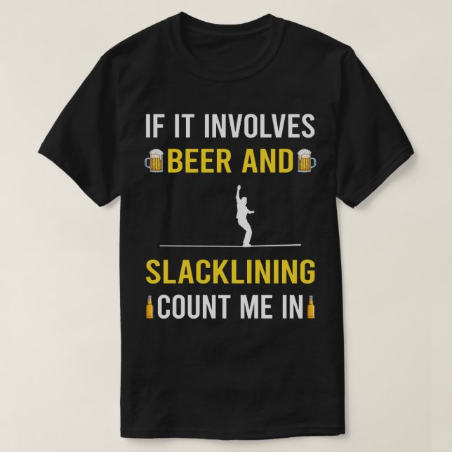 Camiseta Cerveza Y Slackline Slackliner (Diseño del anverso)