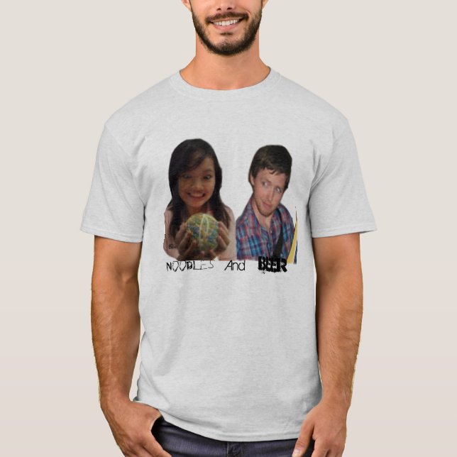 Camiseta Cerveza y tallarines, (Anverso)