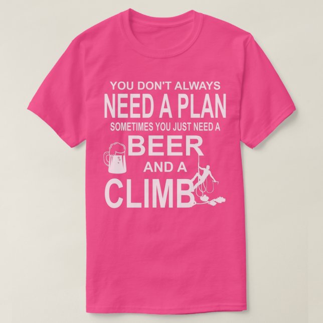 Camiseta Cerveza y un regalo de escalada (Diseño del anverso)