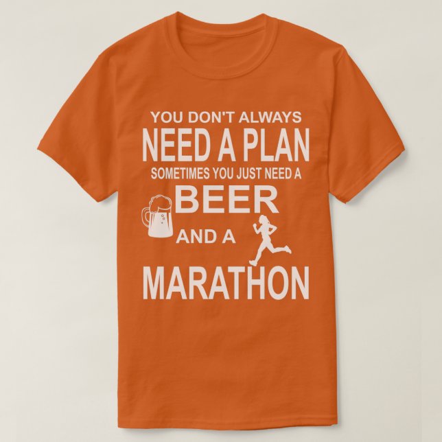 Camiseta Cerveza y una maratón corriendo (Diseño del anverso)