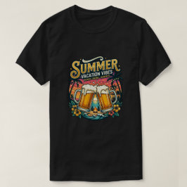 Camiseta Cervezas en la Playa y Puesta de Sol - Fiesta de V