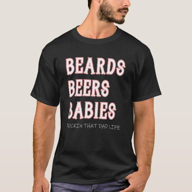 Camiseta Cervezas y bebés con barba Día del Padre (Anverso)