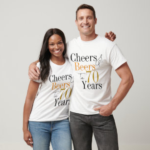 Camiseta Cervezas y felicitaciones para el 70 cumpleaños, f