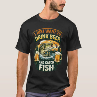 Camiseta Cervezero Divertido Amante de la Pesca Humor de Pe