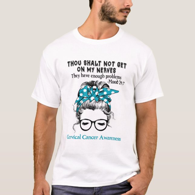 Camiseta Cervical Cancer Awareness Ribbon Support Gifts (Anverso)