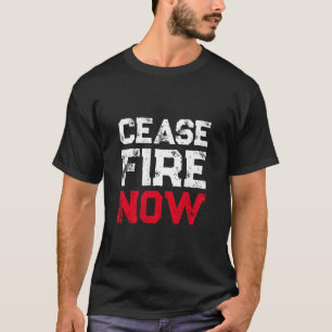 Camiseta Cesen Fire Now blanco rojo negro angustiado contra