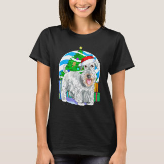 Camiseta Cesky Terrier Dog Santa Decoración de árbol de Nav