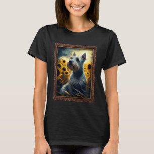 Camiseta Cesky Terrier Pintando Flores De Girasol Madres