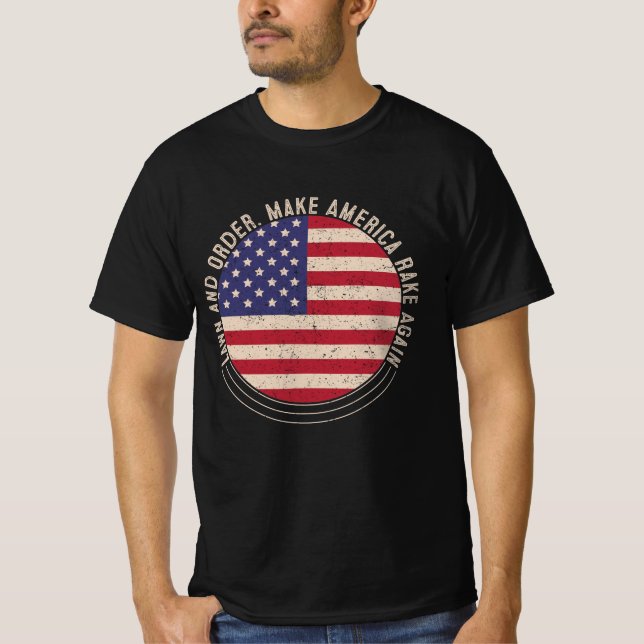 Camiseta Césped y orden. Hacer que Estados Unidos vuelva a  (Anverso)