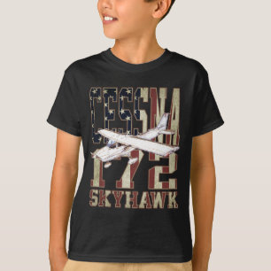 Camiseta Cessna 172 Skyhawk con bandera vintage de Estados