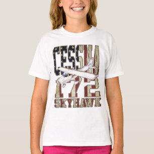 Camiseta Cessna 172 Skyhawk con la bandera de los Estados U