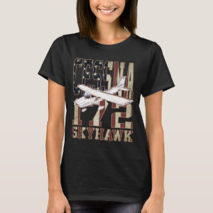 Camiseta Cessna 172 Skyhawk con la bandera de los Estados U
