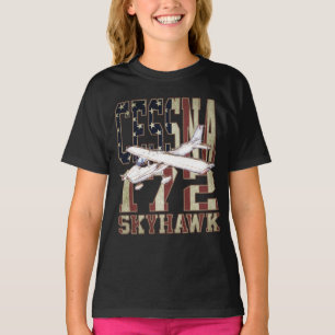 Camiseta Cessna 172 Skyhawk con la bandera de los Estados U