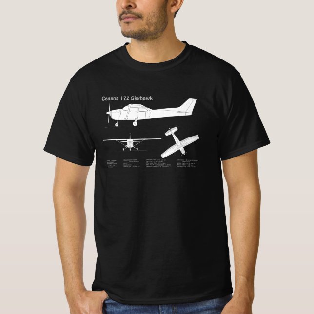 Camiseta Cessna 172 Skyhawk - Planes de diseño aéreo ABD (Anverso)
