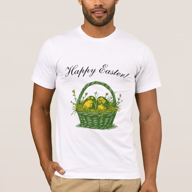 Camiseta Cesta con huevos de Pascua | Feliz Pascua (Anverso)
