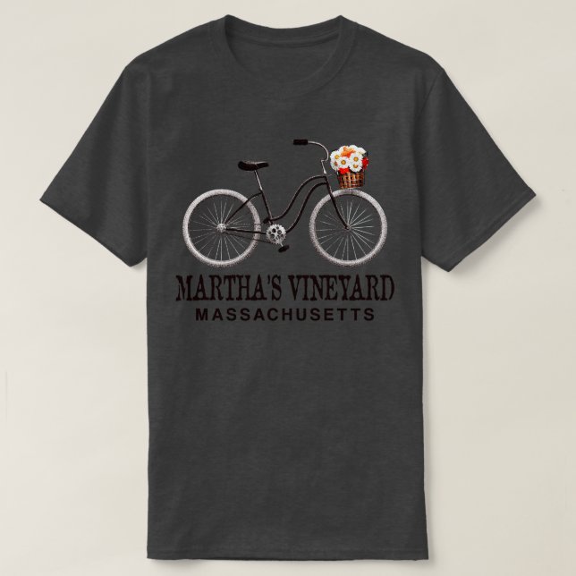 Camiseta Cesta de flores de bicicleta de Marthas Vineyard M (Diseño del anverso)
