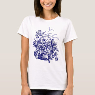 Camiseta Cesta de flores de la era victoriana antigua