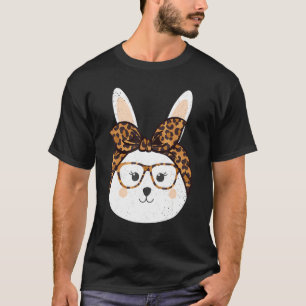 Camiseta Cesta de gafas de leopardo de conejo de Pascua Ado