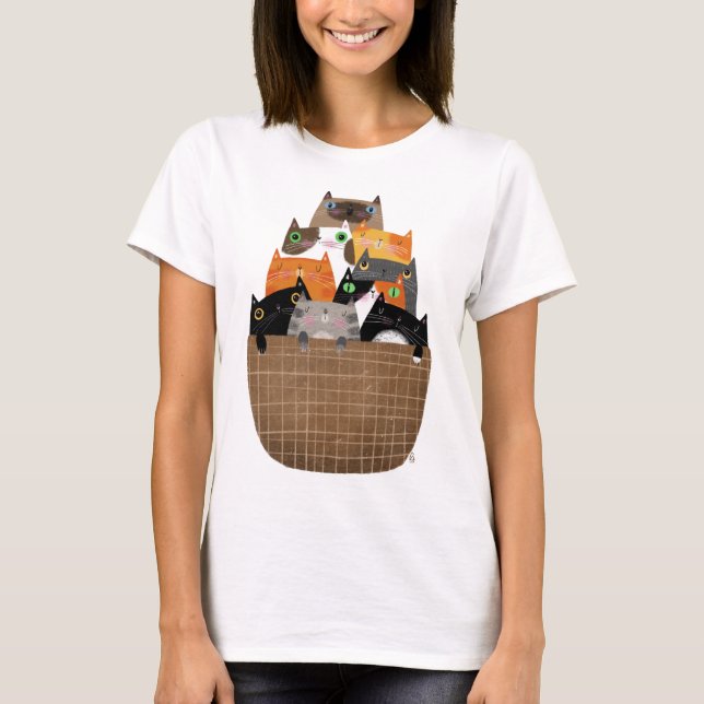 Camiseta Cesta de gatitos (Anverso)