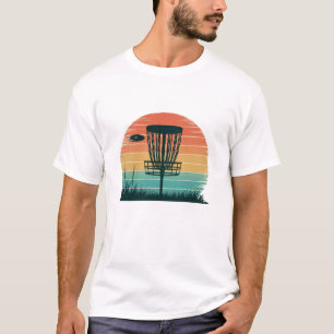 Camiseta Cesta de Golf con Disco Vintage Retro Moderna