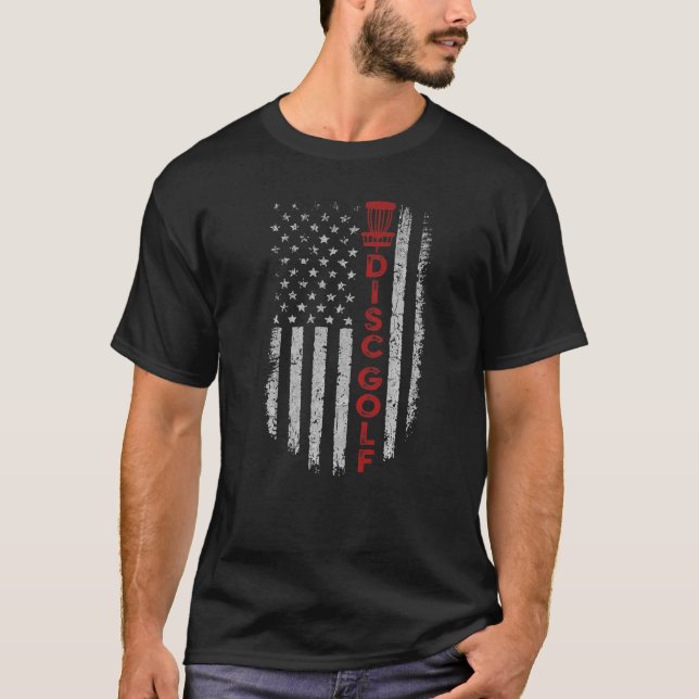Camiseta Cesta de Golf de Disco Bandera de Estados Unidos p (Anverso)