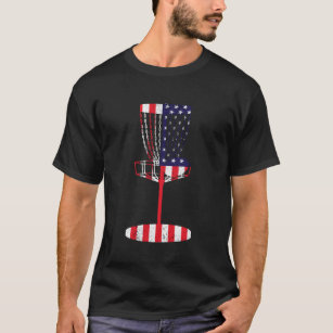 Camiseta Cesta de golf de disco de bandera estadounidense d