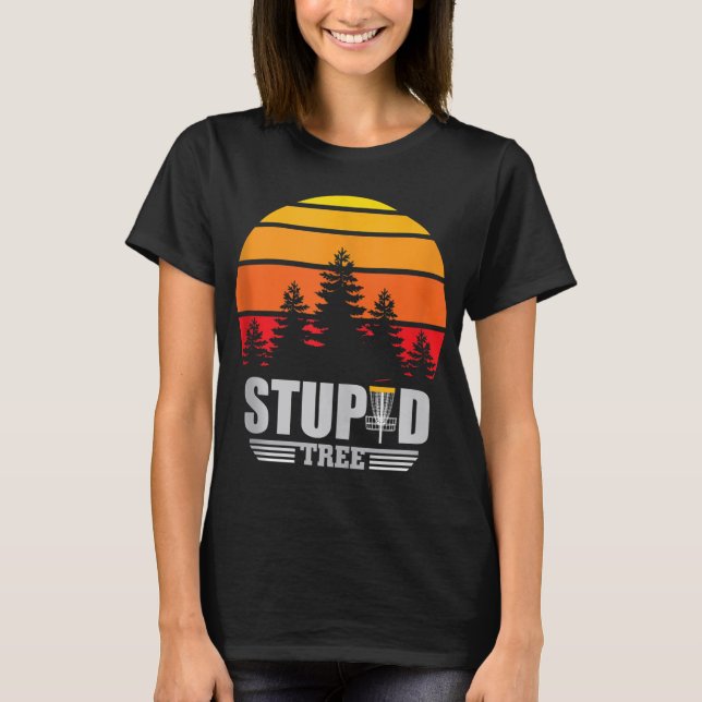 Camiseta Cesta de Golf de disco Estúpido Árbol Frisbee Vint (Anverso)