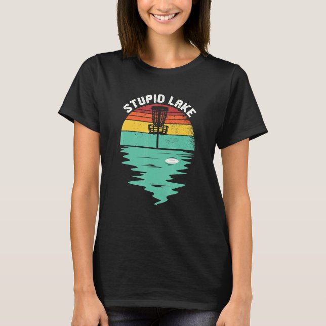 Camiseta Cesta de Golf Disk Stupid Lake Frisbee Frolf Retro (Anverso)