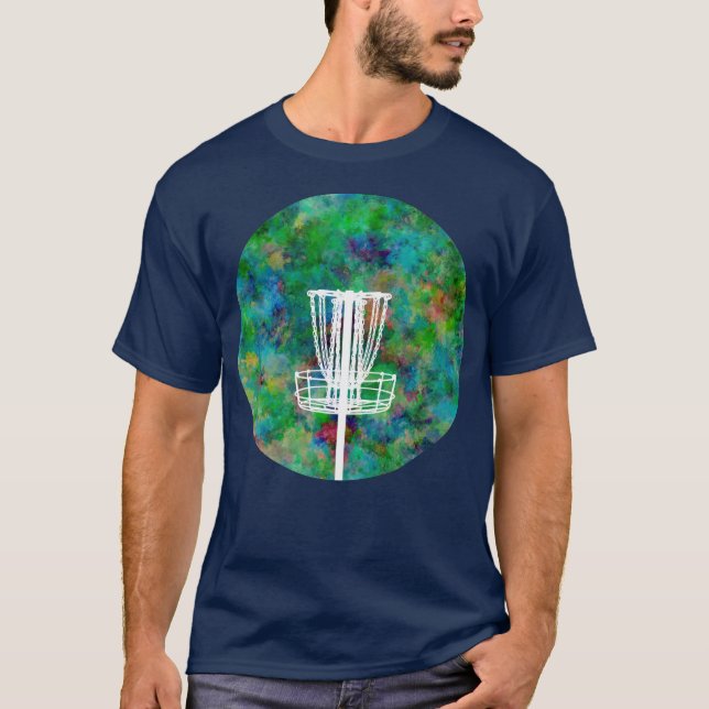 Camiseta Cesta de golf en disco colorido (Anverso)