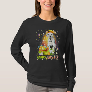 Camiseta Cesta de huevos dálmata de conejo de pascua feliz