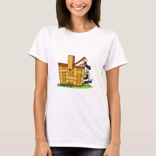 Camiseta Cesta de la comida campestre de la hormiga (Anverso)