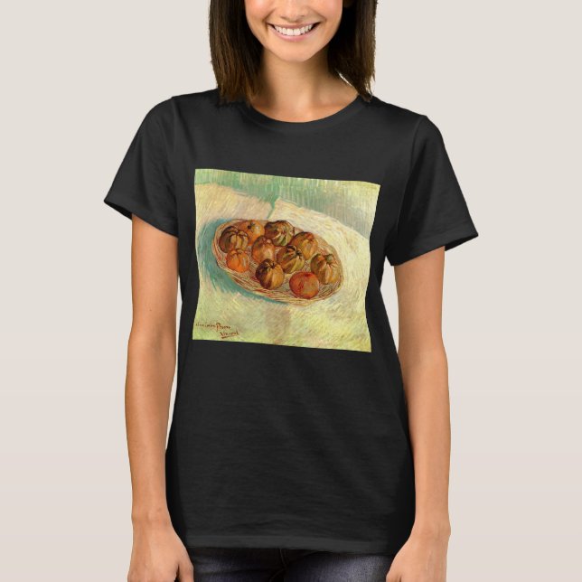 Camiseta Cesta de manzanas a Pissarro por Vincent van Gogh (Anverso)