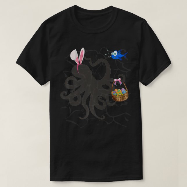 Camiseta Cesta de Pascua y orejas de conejo en Octopus de S (Diseño del anverso)