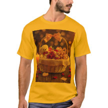 Cesta de rosas y Teddy lindo gráfico del día de Sa