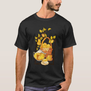 Camiseta Cesta de té de tetera con rama de limón té de miel