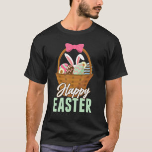 Camiseta Cesta feliz de huevos de conejo de Pascua