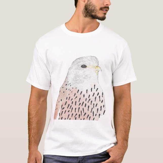 Camiseta Cestrel acuarela de pájaro artístico (Anverso)