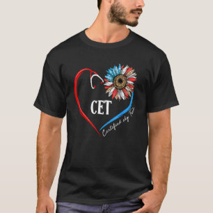 Camiseta Cet Certified Ekg Tech Usa Sunflower Stethoscope H