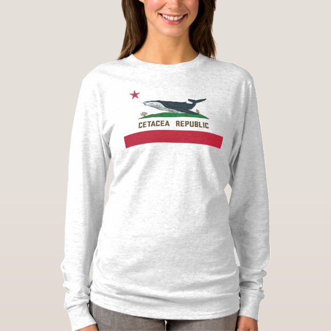 Camiseta Cetacea Republic Whale Flag Rorqual (Anverso)