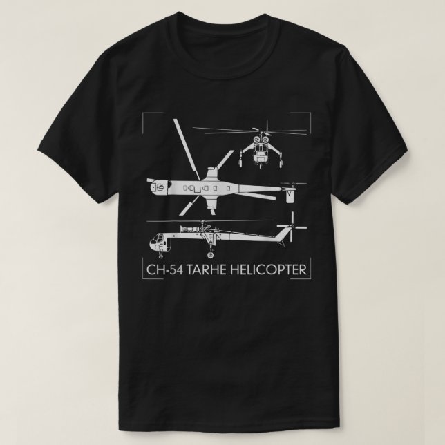 Camiseta CH-54 Tarhe Helicopter Gift S-64 Skycrane (Diseño del anverso)