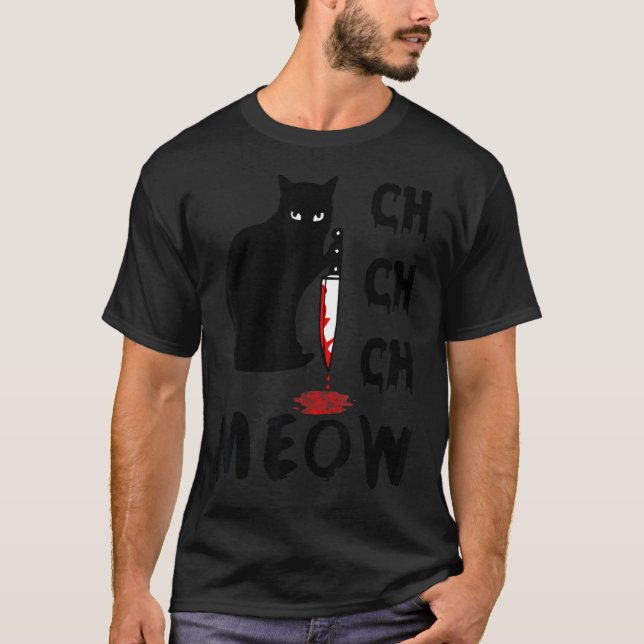 Camiseta Ch Ch Ch Meow Scary Halloween (Anverso)