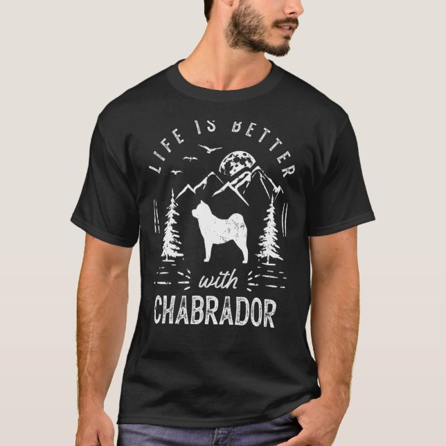 Camiseta Chabrador Life Better Mom Dad Dog (Anverso)