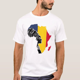 Camiseta Chad Bandera Chadiana África Mapa Patrimonio Étnic