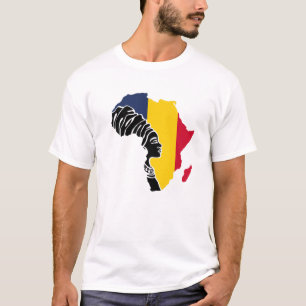 Camiseta Chad Bandera chadiana África Mapa patrimonio étnic
