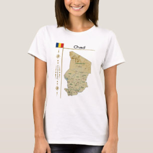 Camiseta Chad Mapa + Bandera + Título