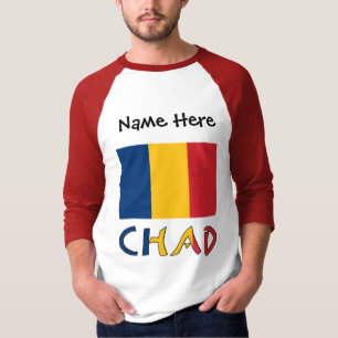 Camiseta Chad y Bandera Chadiana Personalizados 